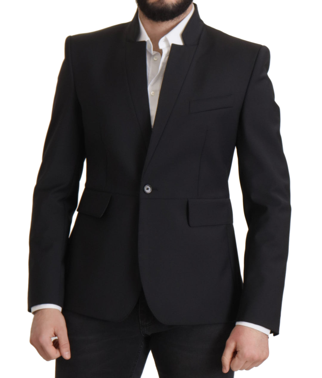Dolce & Gabbana Black Wool Single Breasted Coat  Blazer