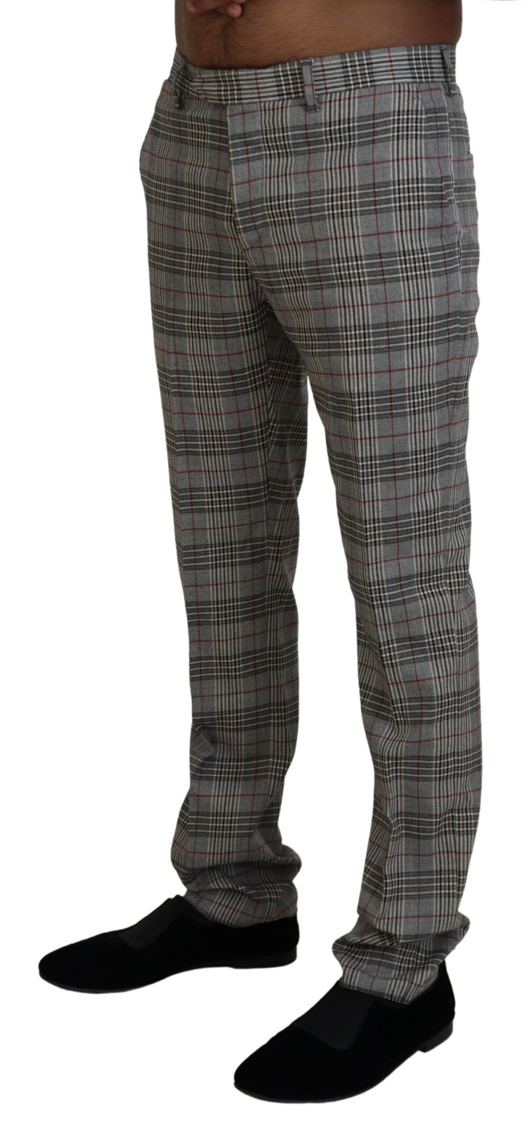 BENCIVENGA Gray Checkered Skinny  Pants