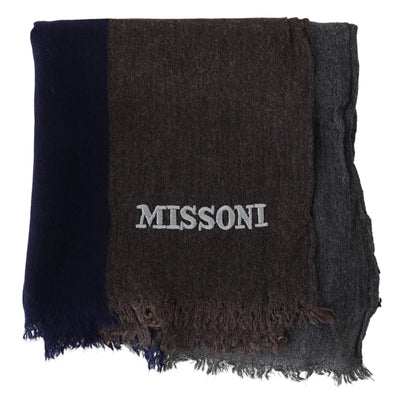 Missoni Multicolor Striped Wool Unisex Wrap Fringes Scarf #men, Accessories - New Arrivals, feed-agegroup-adult, feed-color-Multicolor, feed-gender-male, Handbags - New Arrivals, Missoni, Multicolor, Scarves - Men - Accessories at SEYMAYKA