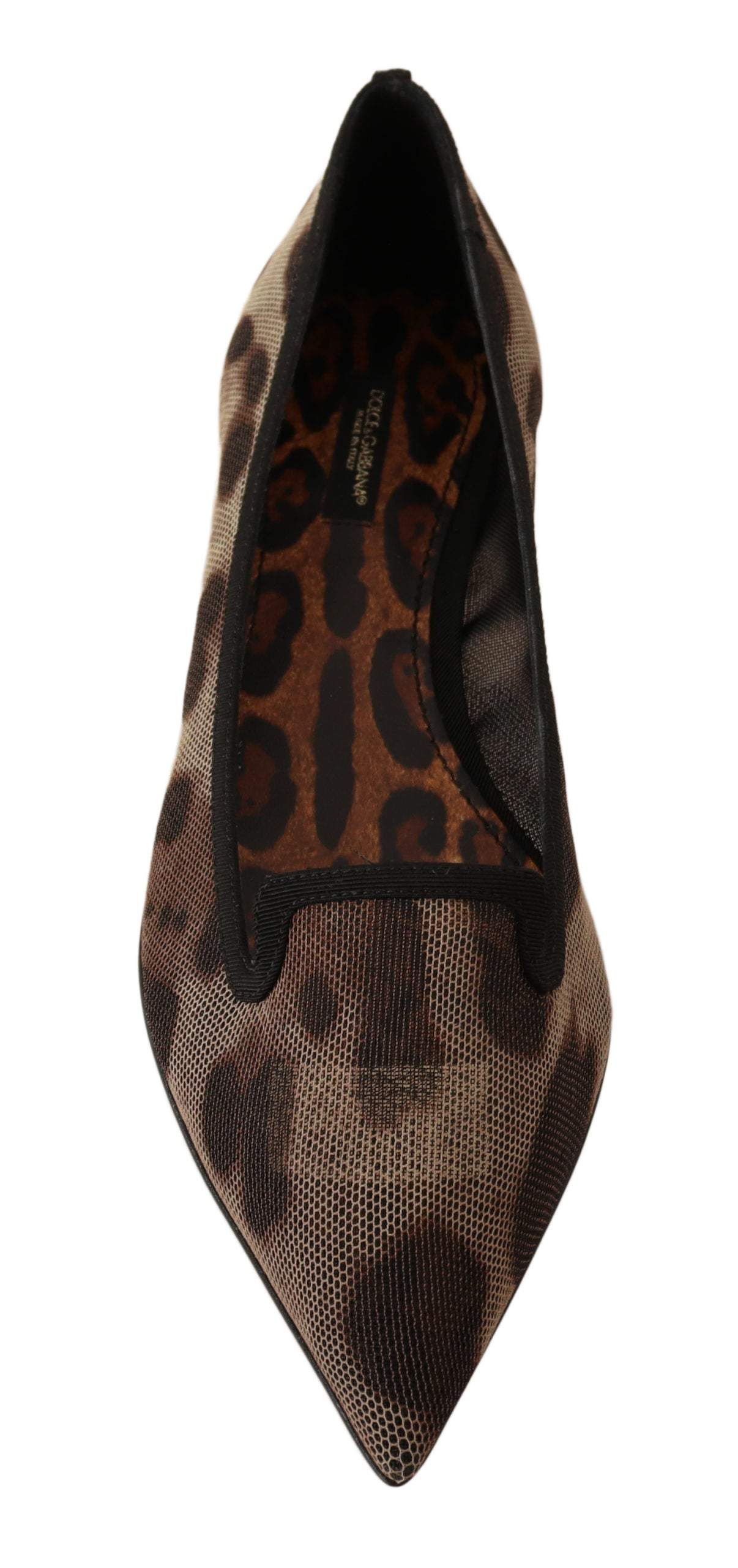 Dolce & Gabbana Brown Leopard Ballerina Flat Loafers Shoes Brown, Dolce & Gabbana, EU36/US5.5, EU37/US6.5, EU38/US7.5, EU39/US8.5, EU40/US9.5, EU41/US10.5, feed-agegroup-adult, feed-color-Brown, feed-gender-female, Flat Shoes - Women - Shoes at SEYMAYKA