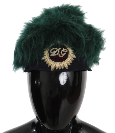Dolce & Gabbana  Green Fur DG Logo Embroidered Cloche Hat #women, 56 cm|XS, Accessories - New Arrivals, Brand_Dolce & Gabbana, Catch, Dolce & Gabbana, feed-agegroup-adult, feed-color-green, feed-gender-female, feed-size-56 cm|XS, Gender_Women, Green, Hats - Women - Accessories, Kogan at SEYMAYKA