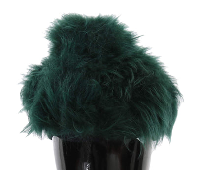 Dolce & Gabbana  Green Fur DG Logo Embroidered Cloche Hat #women, 56 cm|XS, Accessories - New Arrivals, Brand_Dolce & Gabbana, Catch, Dolce & Gabbana, feed-agegroup-adult, feed-color-green, feed-gender-female, feed-size-56 cm|XS, Gender_Women, Green, Hats - Women - Accessories, Kogan at SEYMAYKA