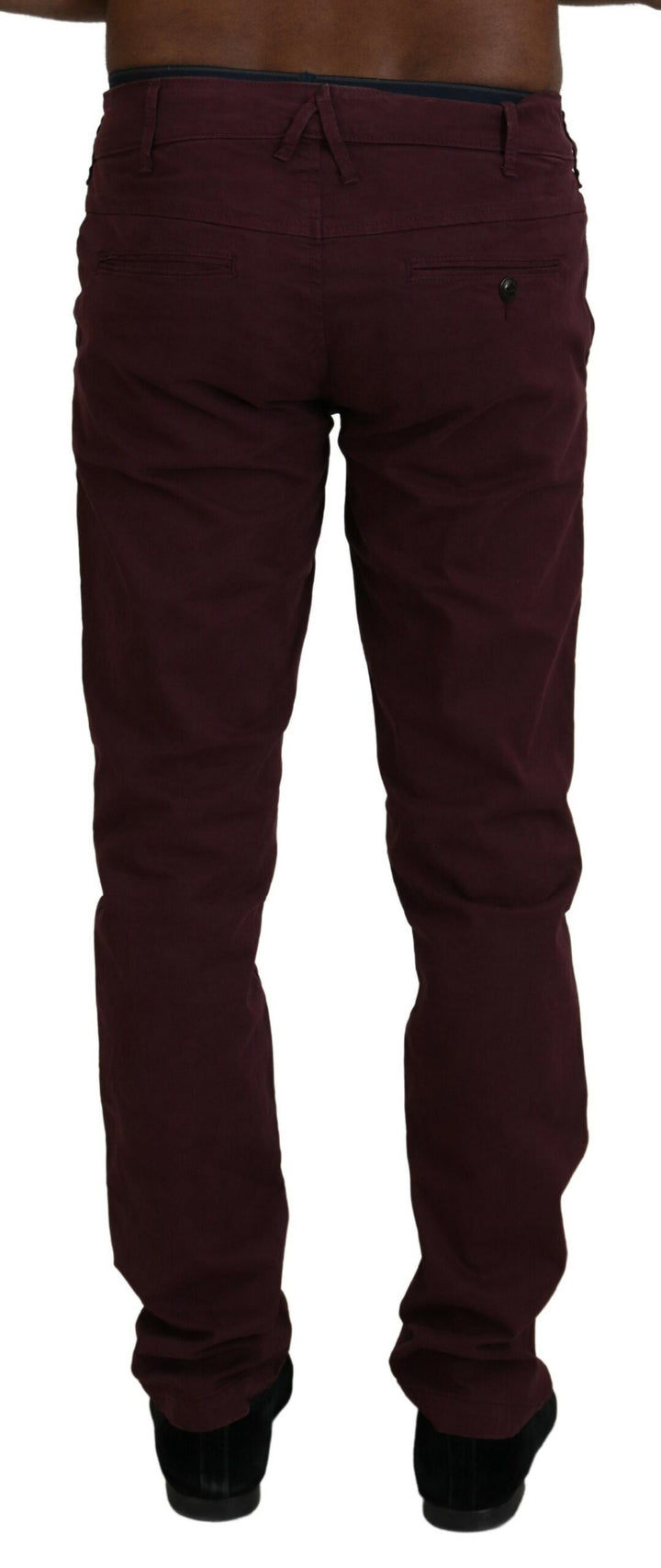 CYCLE Maroon Cotton Stretch Skinny Casual  Pants