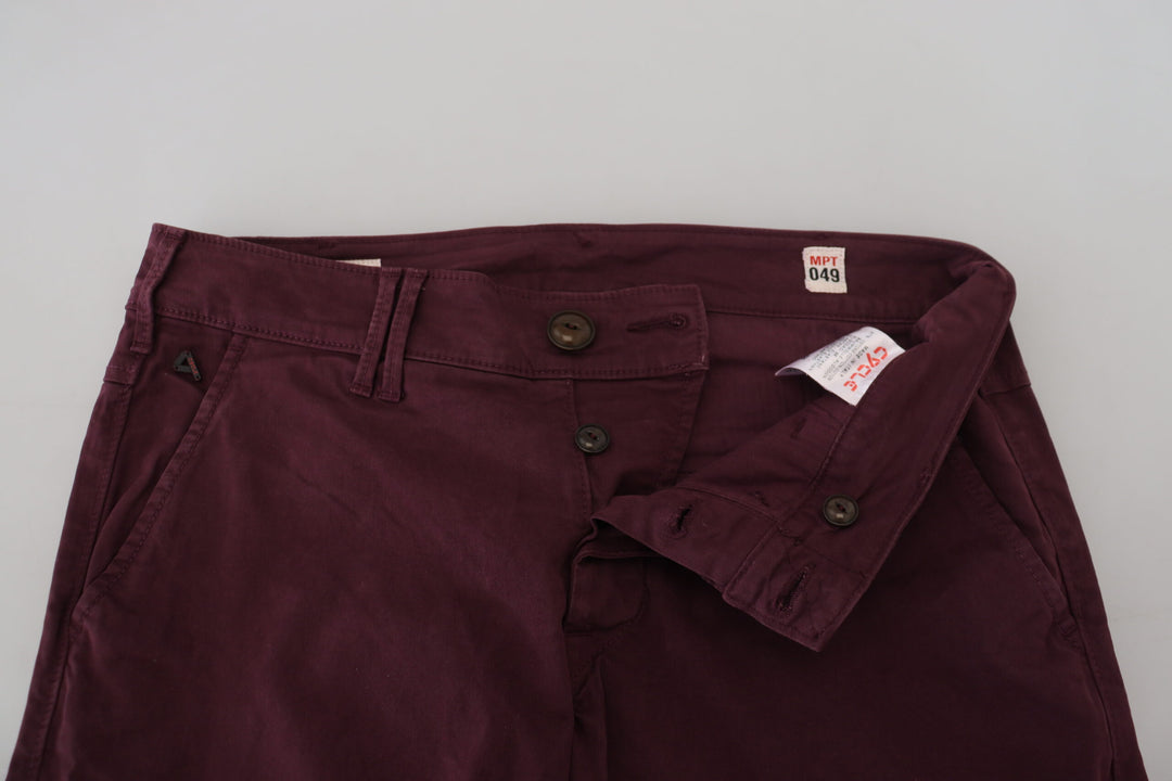 CYCLE Maroon Cotton Stretch Skinny Casual  Pants