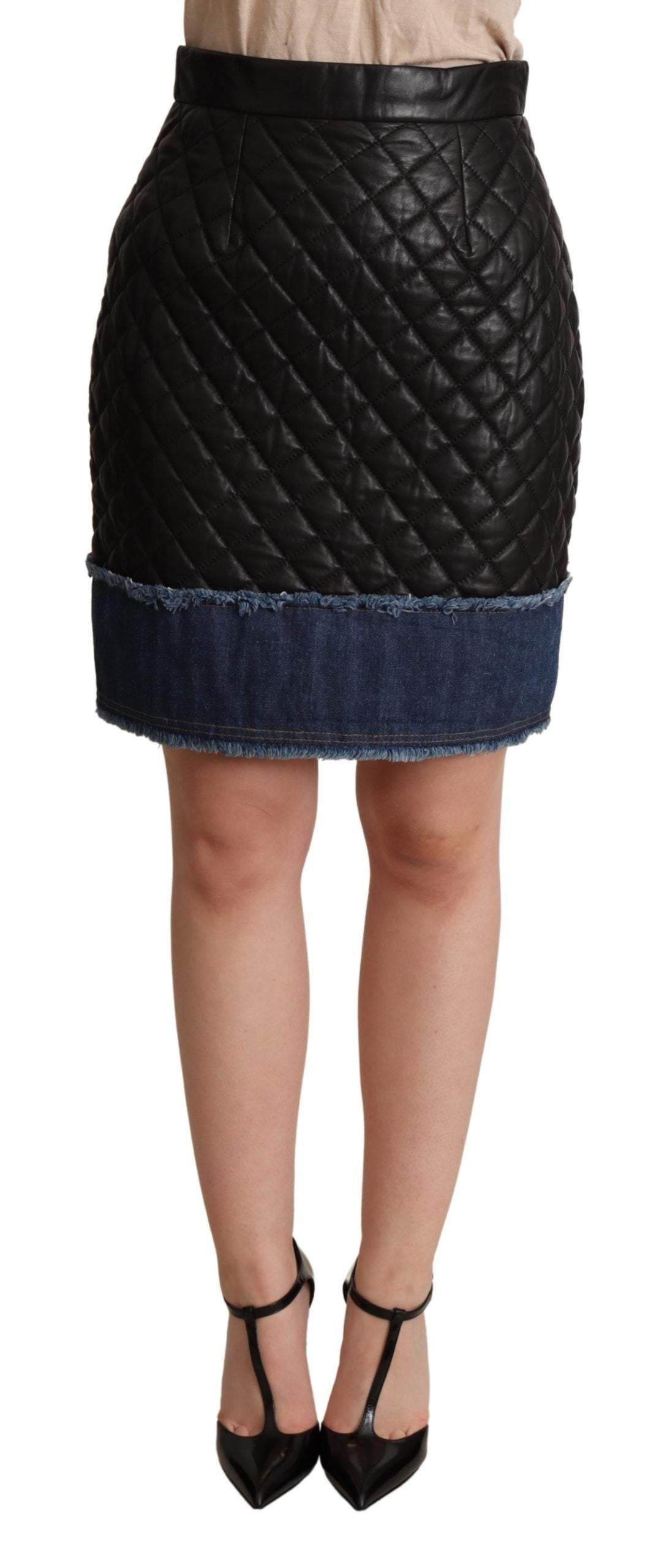 Dolce & Gabbana Black Quilted Leather Mini Skirts Black, Dolce & Gabbana, feed-agegroup-adult, feed-color-Black, feed-gender-female, IT38|XS, Skirts - Women - Clothing at SEYMAYKA