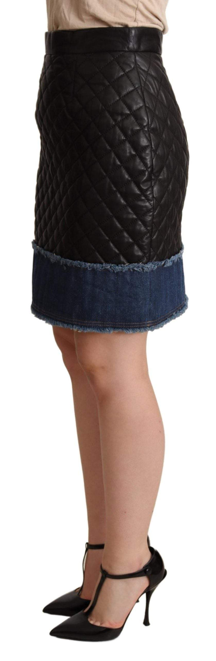 Dolce & Gabbana Black Quilted Leather Mini Skirts Black, Dolce & Gabbana, feed-agegroup-adult, feed-color-Black, feed-gender-female, IT38|XS, Skirts - Women - Clothing at SEYMAYKA