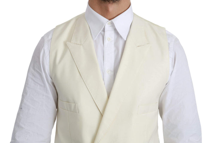 Dolce & Gabbana White Waistcoat Formal Wool  Vest #men, Brand_Dolce & Gabbana, Catch, Dolce & Gabbana, feed-agegroup-adult, feed-color-white, feed-gender-male, feed-size-IT44 | XS, feed-size-IT46 | S, feed-size-IT52 | L, feed-size-IT54 | XL, feed-size-IT56 | XL, feed-size-IT58 | XXL, feed-size-IT60 | 3XL, Gender_Men, IT44 | XS, IT46 | S, IT52 | L, IT54 | XL, IT56 | XL, IT58 | XXL, IT60 | 3XL, Kogan, Men - New Arrivals, Vests - Men - Clothing, White at SEYMAYKA