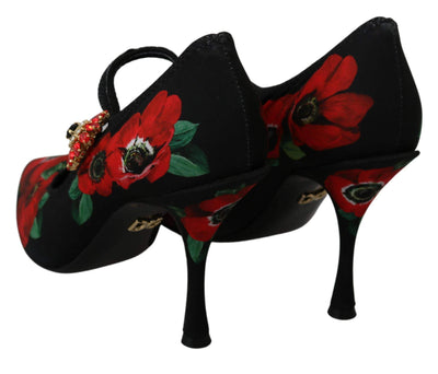 Dolce & Gabbana Black Red Floral Mary Janes Pumps Shoes #women, Brand_Dolce & Gabbana, Catch, Category_Shoes, Dolce & Gabbana, EU35/US4.5, EU36/US5.5, EU37/US6.5, EU38.5/US8, EU38/US7.5, EU39/US8.5, EU40/US9.5, EU41/US10.5, feed-agegroup-adult, feed-color-red, feed-gender-female, feed-size-US4.5, feed-size-US5.5, feed-size-US8, feed-size-US8.5, feed-size-US9.5, Gender_Women, Kogan, Red, Sandals - Women - Shoes, Shoes - New Arrivals at SEYMAYKA