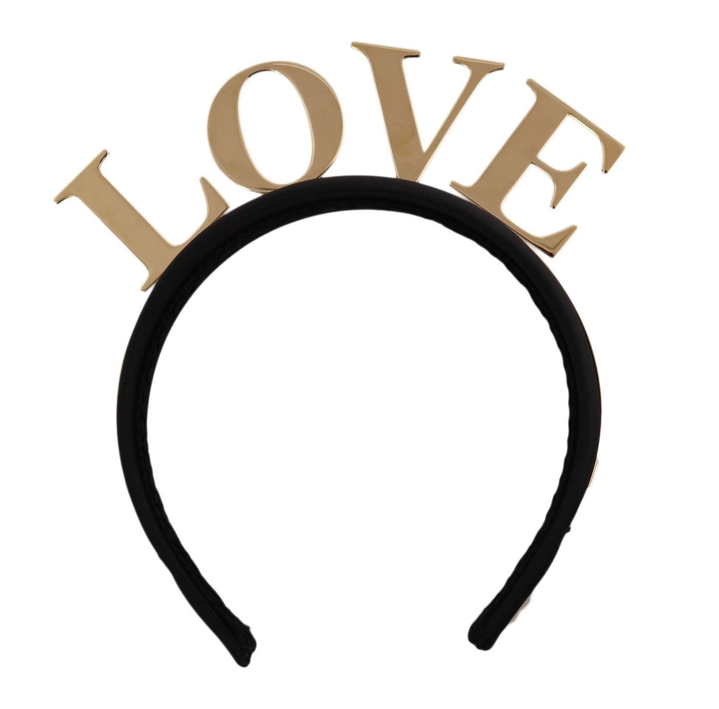 Dolce & Gabbana Black Brass Gold Love Diadem One Size Tiara Headband Accessories - New Arrivals, Black, Dolce & Gabbana, feed-1, Headbands - Women - Accessories at SEYMAYKA
