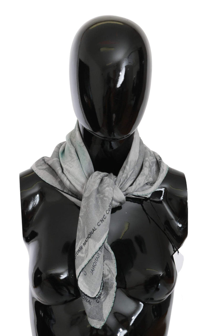 COSTUME NATIONAL C’N’C   Silk Shawl Foulard Wrap Scarf #women, Accessories - New Arrivals, Catch, Costume National, feed-agegroup-adult, feed-color-gray, feed-gender-female, feed-size-OS, Gender_Women, Gray, Kogan, Scarves - Women - Accessories at SEYMAYKA