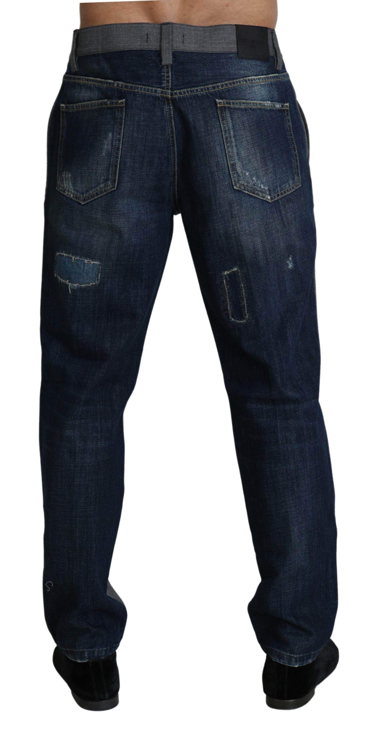 Dolce & Gabbana  Gray Dress Blue Denim Trousers Cotton Pants #men, Brand_Dolce & Gabbana, Catch, Dolce & Gabbana, feed-agegroup-adult, feed-color-gray, feed-gender-male, feed-size-IT50 | L, feed-size-IT52 | XL, feed-size-IT54 | XL, Gender_Men, Gray, IT50 | L, IT52 | XL, IT54 | XL, Jeans & Pants - Men - Clothing, Kogan, Men - New Arrivals at SEYMAYKA