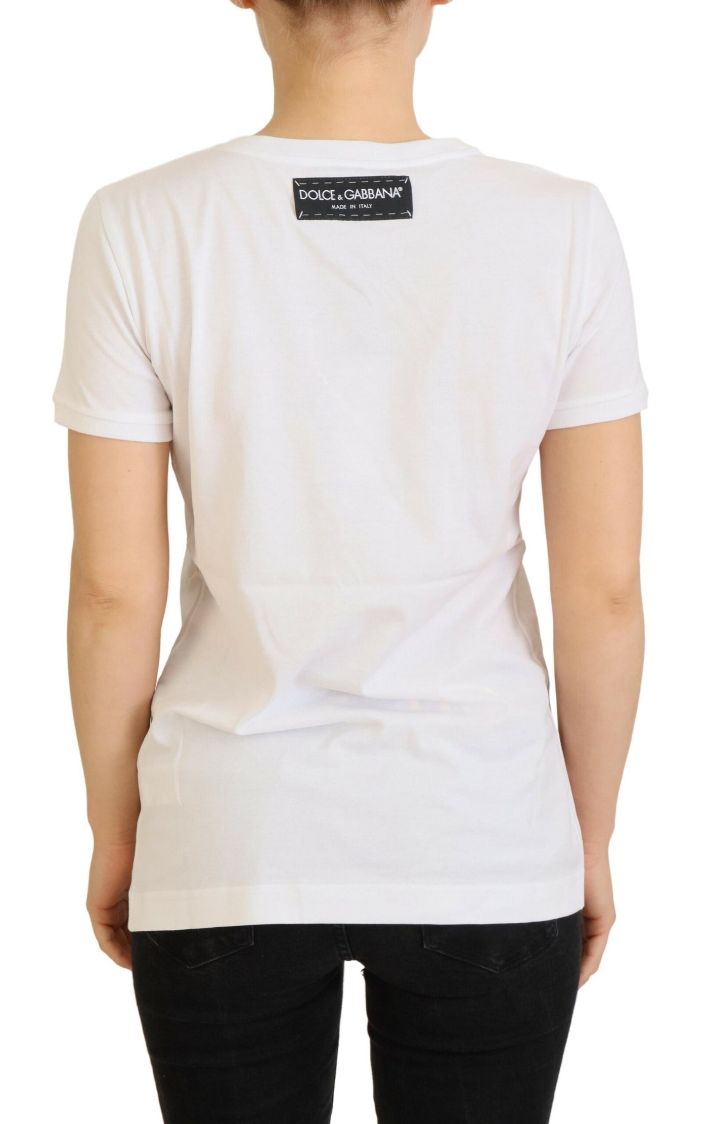 Dolce & Gabbana T-shirt Top White Textured Short Sleeve
