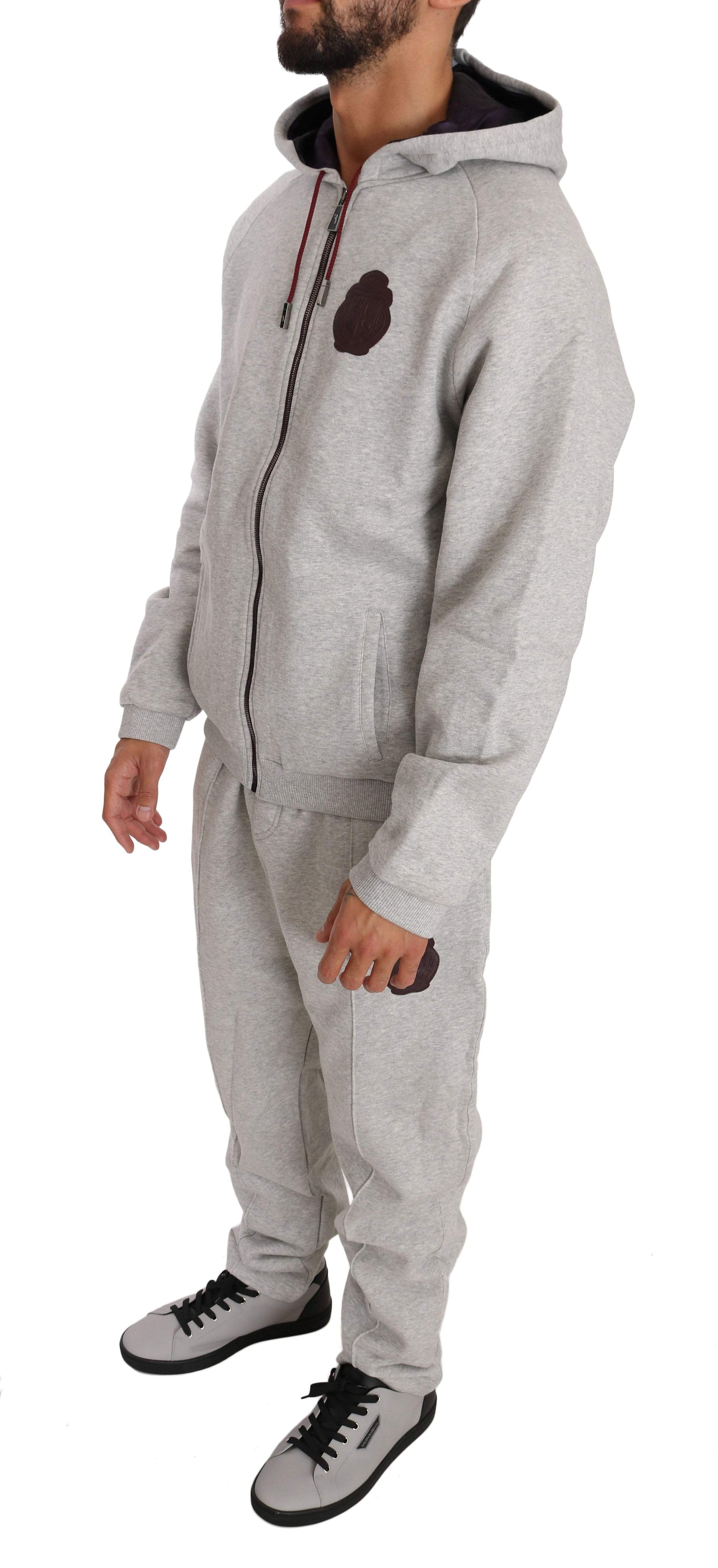 Billionaire Italian Couture  Cotton Hooded Sweater Pants Tracksuit #men, Billionaire Italian Couture, Catch, feed-agegroup-adult, feed-color-gray, feed-gender-male, feed-size-L, feed-size-XL, feed-size-XXL, Gender_Men, Gray, Kogan, L, Men - New Arrivals, Sweatsuit - Men - Clothing, XL, XXL at SEYMAYKA