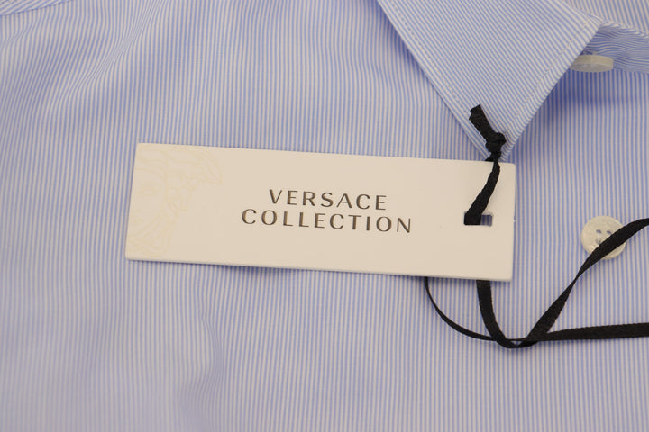 Versace Collection Light Blue Cotton Formal  Shirt