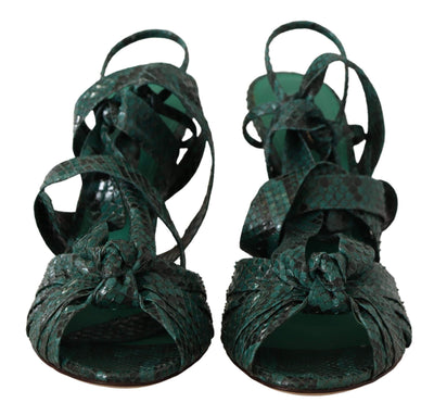 Dolce & Gabbana Green Python Strap Sandals Heels Dolce & Gabbana, EU36/US5.5, EU40/US9.5, EU41/US10.5, feed-1, Green, Sandals - Women - Shoes at SEYMAYKA