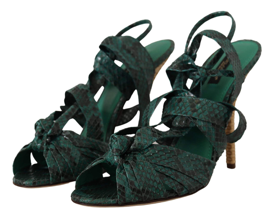 Dolce & Gabbana Green Python Strap Sandals Heels Dolce & Gabbana, EU36/US5.5, EU40/US9.5, EU41/US10.5, feed-1, Green, Sandals - Women - Shoes at SEYMAYKA