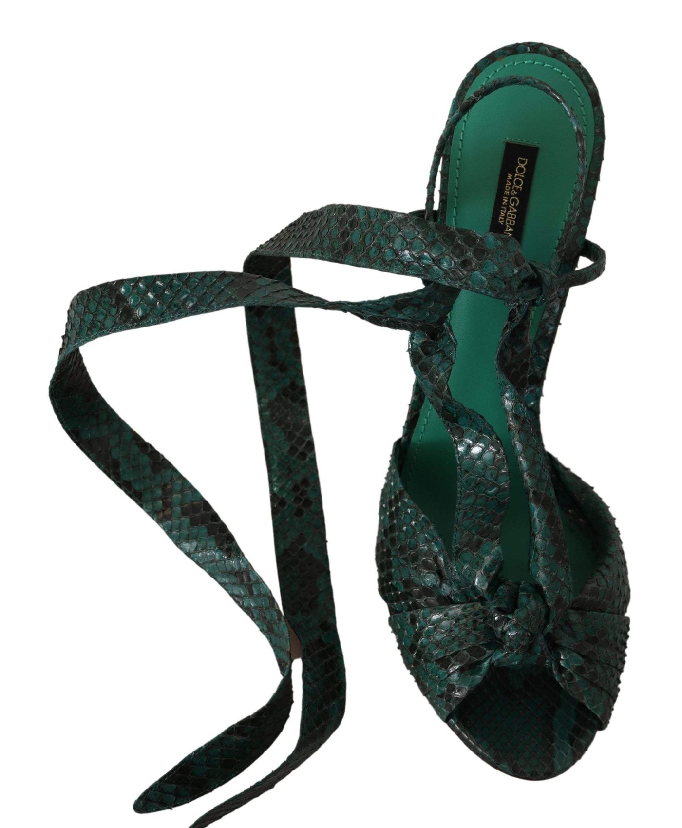 Dolce & Gabbana Green Python Strap Sandals Heels Dolce & Gabbana, EU36/US5.5, EU40/US9.5, EU41/US10.5, feed-1, Green, Sandals - Women - Shoes at SEYMAYKA