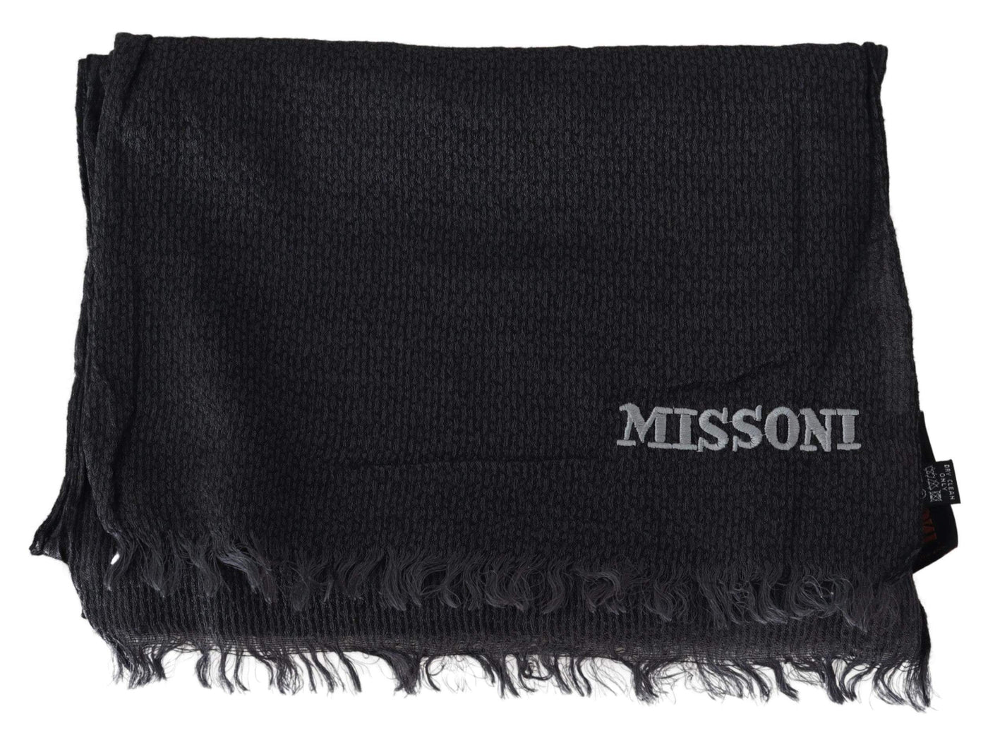 Missoni Black Wool Knit Unisex Neck Wrap Scarf #men, Accessories - New Arrivals, Black, feed-agegroup-adult, feed-color-Black, feed-gender-male, Missoni, Scarves - Men - Accessories at SEYMAYKA