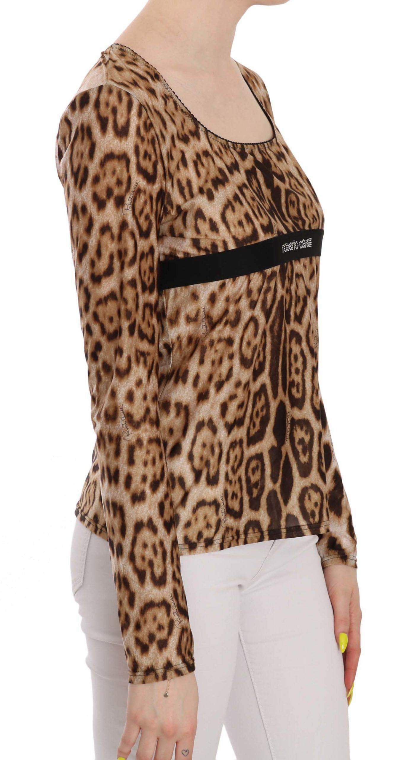 Roberto Cavalli   Round Neck Leopard Women Top Blouse #women, Brown, Catch, feed-agegroup-adult, feed-color-brown, feed-gender-female, feed-size-IT46 | L, feed-size-IT48 | XL, feed-size-IT50 | XXL, Gender_Women, IT46 | L, IT48 | XL, IT50 | XXL, Kogan, Roberto Cavalli, Tops & T-Shirts - Women - Clothing, Women - New Arrivals at SEYMAYKA