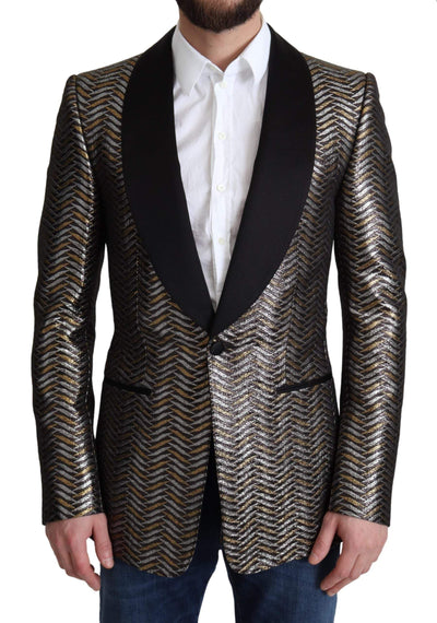 Dolce & Gabbana Multicolor Metallic Jacquard Polyester Blazer Jacket #men, Blazers - Men - Clothing, Dolce & Gabbana, feed-agegroup-adult, feed-color-Multicolor, feed-gender-male, IT44 | XS, IT46 | S, IT48 | M, IT50 | L, IT58 | XXL, Men - New Arrivals, Multicolor at SEYMAYKA