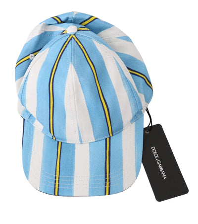 Dolce & Gabbana Multicolor Stripes Baseball Cotton Cap #men, 57 cm|S, 58 cm|M, 59 cm|L, Accessories - New Arrivals, Brand_Dolce & Gabbana, Catch, Dolce & Gabbana, feed-agegroup-adult, feed-color-multicolor, feed-gender-male, feed-size-57 cm|S, feed-size-58 cm|M, feed-size-59 cm|L, Gender_Men, Hats & Caps - Men - Accessories, Kogan, Multicolor at SEYMAYKA