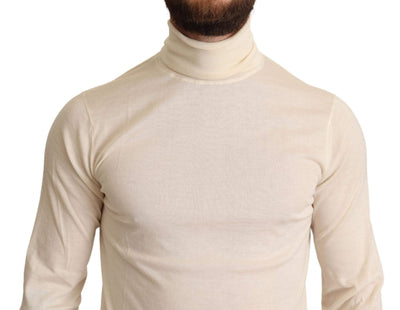Dolce & Gabbana Cream Cashmere Turtleneck Pullover Sweater #men, Cream, Dolce & Gabbana, feed-agegroup-adult, feed-color-cream, feed-gender-male, IT44 | XS, Sweaters - Men - Clothing at SEYMAYKA