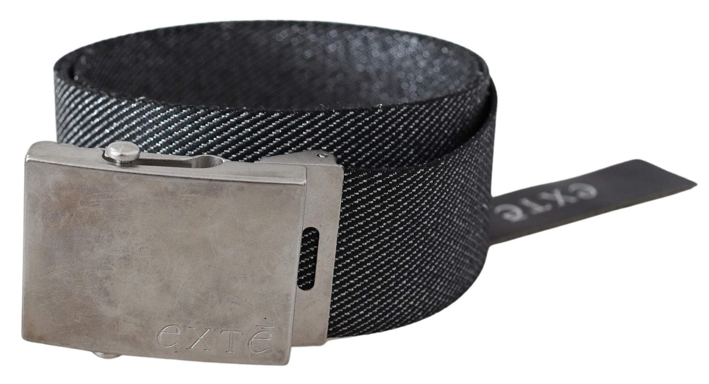 Exte Black Silver Metal Brushed Buckle Waist Belt #women, 100 cm / 40 Inches, Accessories - New Arrivals, Belts - Women - Accessories, Black, Exte, feed-agegroup-adult, feed-color-black, feed-gender-female at SEYMAYKA