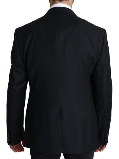 Dolce & Gabbana Blue Patterned Wool MARTINI Blazer #men, Blazers - Men - Clothing, Blue, Dolce & Gabbana, feed-1, IT54 | XL, Men - New Arrivals at SEYMAYKA