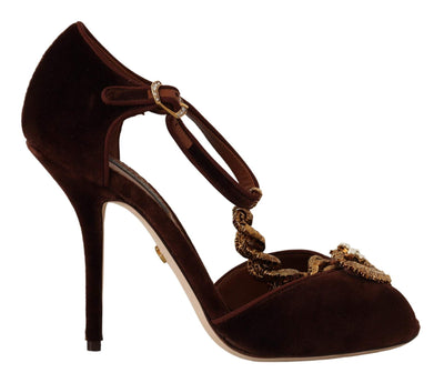 Dolce & Gabbana Brown Coppar Devotion Heart Sandals Shoes Brown, Dolce & Gabbana, EU36.5/US6, EU37.5/US7, EU38.5/US8, EU39.5/US9, EU39/US8.5, EU40.5/US10, feed-1, Sandals - Women - Shoes at SEYMAYKA