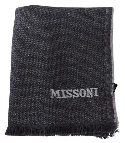 Missoni Black Wool Knit Unisex Neck Wrap Shawl Scarf #men, Accessories - New Arrivals, Missoni, Scarves - Men - Accessories at SEYMAYKA