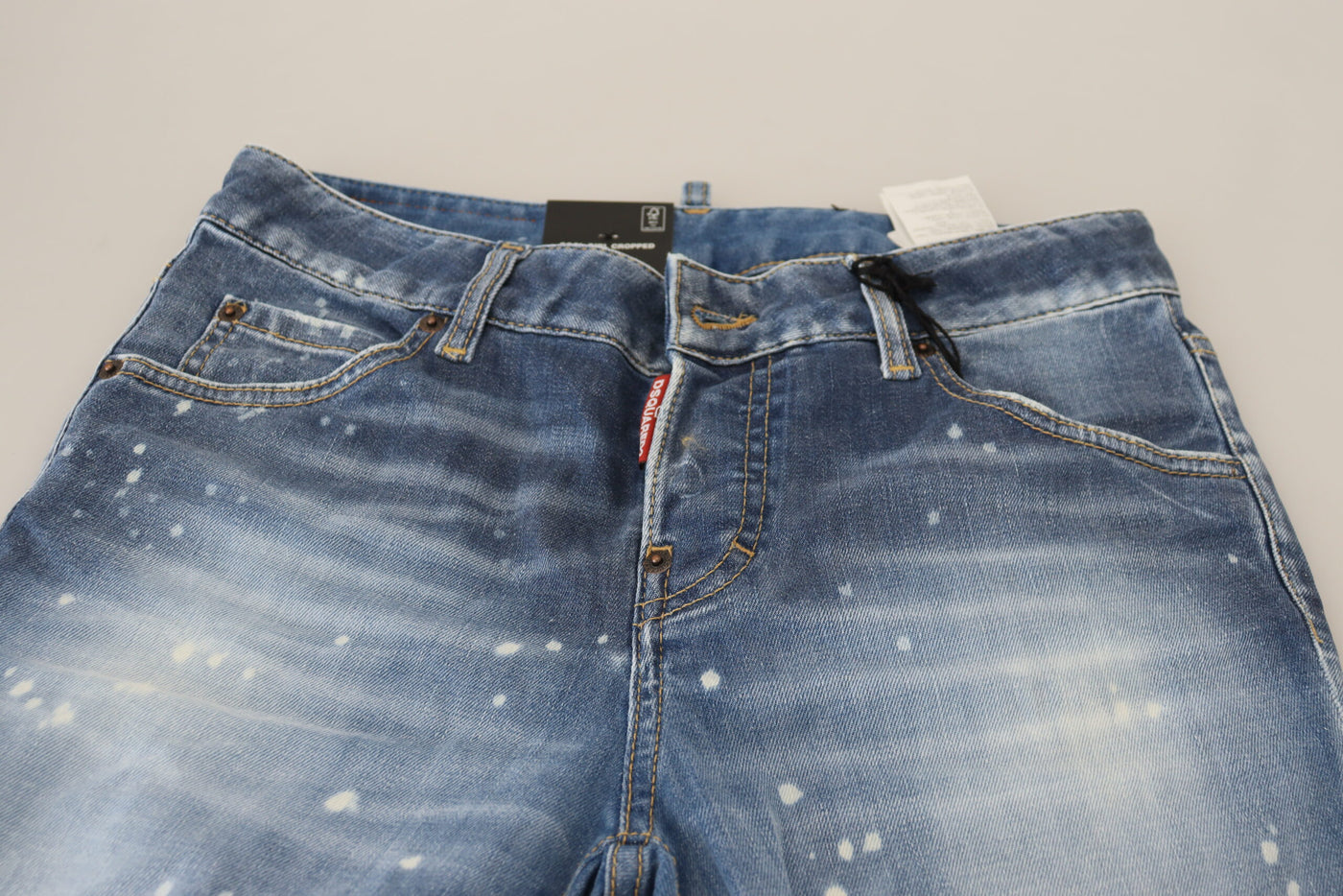 Dsquared² Blue Cotton Low Waist Cropped Denim Cool Girl Jeans