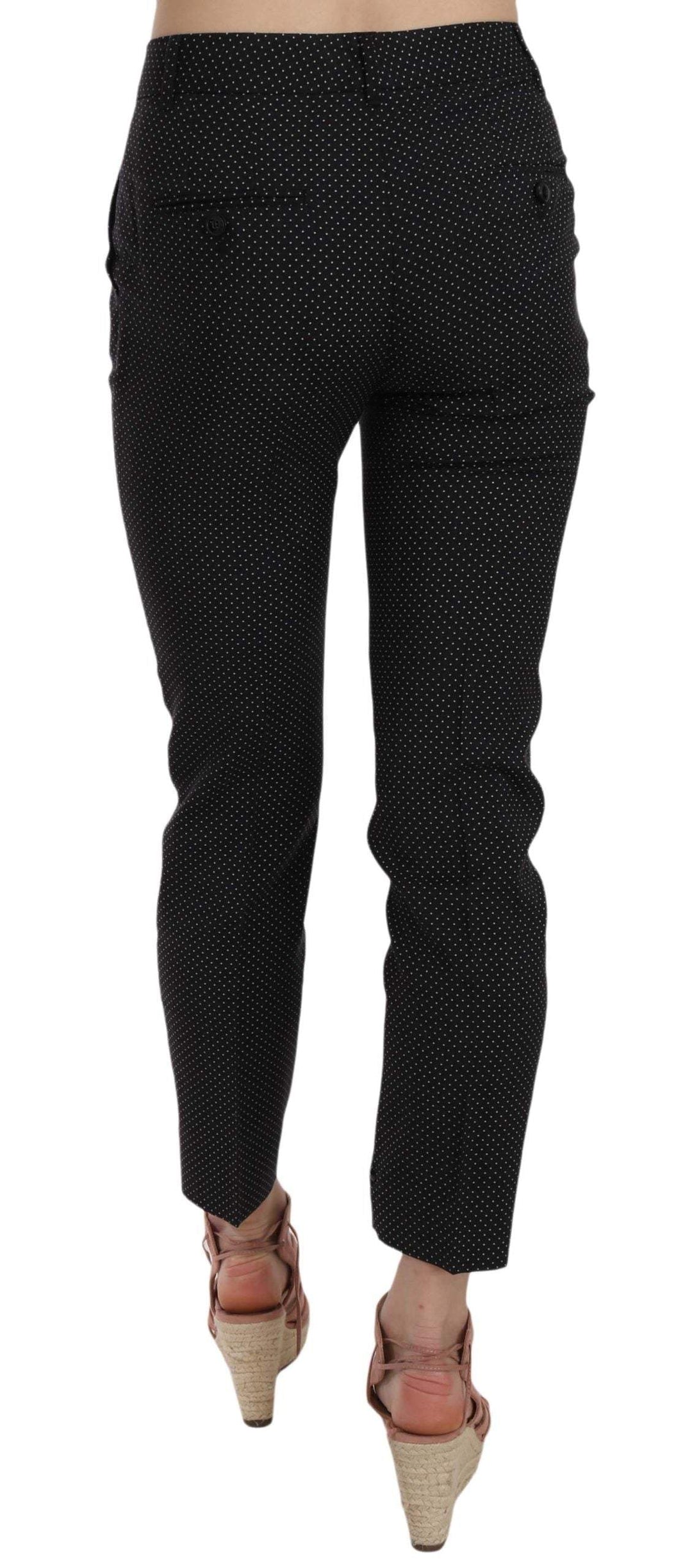 Dolce & Gabbana  Polka Dot Slim Capri Trousers Tapered Pants #women, Black, Brand_Dolce & Gabbana, Catch, Dolce & Gabbana, feed-agegroup-adult, feed-color-black, feed-gender-female, feed-size-IT38|XS, feed-size-IT46|XL, Gender_Women, IT38|XS, IT46|XL, Jeans & Pants - Women - Clothing, Kogan, Women - New Arrivals at SEYMAYKA