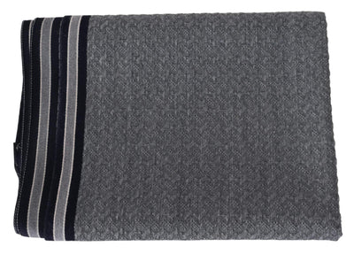 Missoni Gray Stripes Pattern 100% Wool Unisex Neck Wrap Scarf #men, Accessories - New Arrivals, feed-agegroup-adult, feed-color-Gray, feed-gender-male, Gray, Missoni, Scarves - Men - Accessories at SEYMAYKA