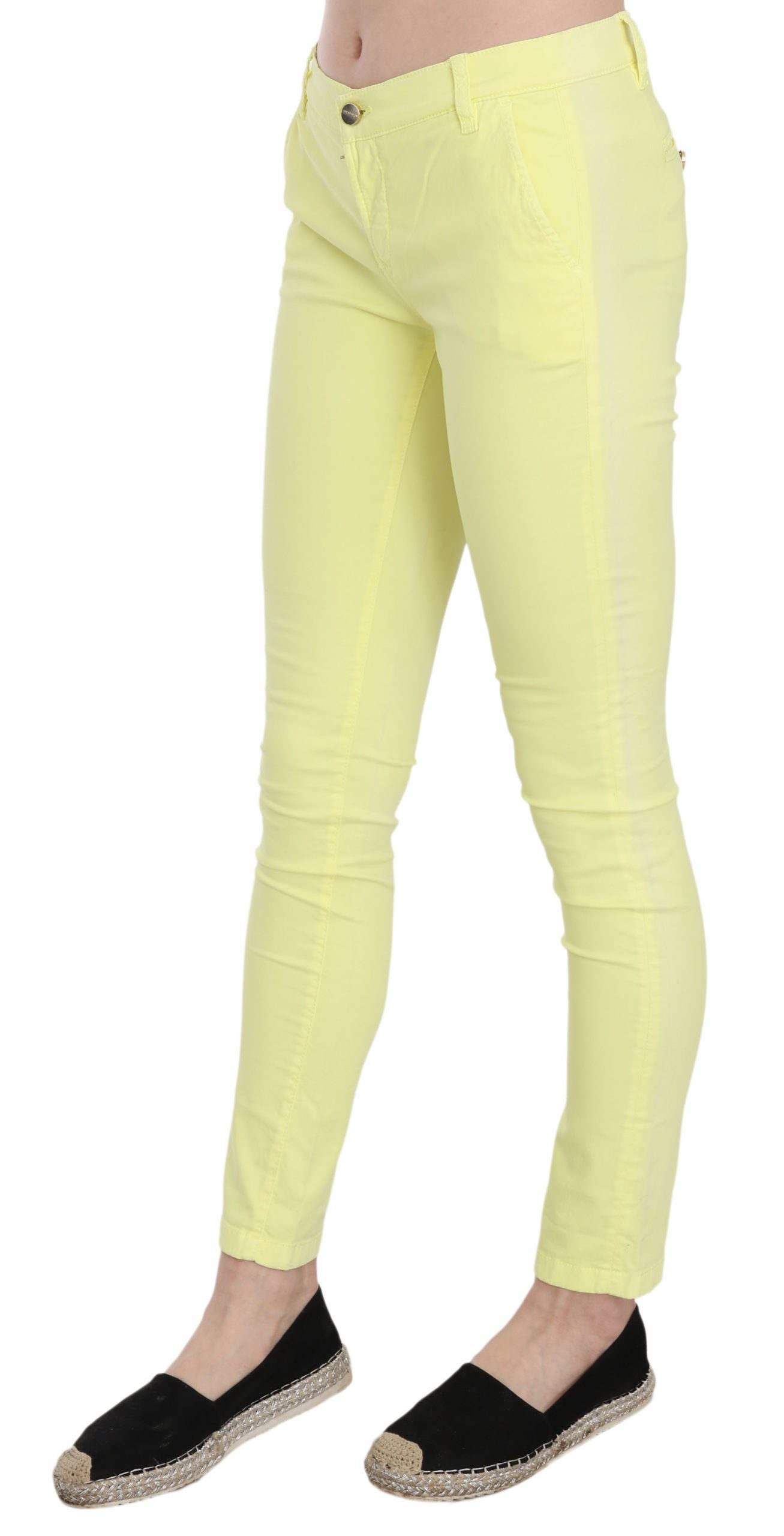 PINKO  Cotton Stretch Low Waist Skinny Casual Trouser Pants #women, Catch, feed-agegroup-adult, feed-color-pink, feed-color-yellow, feed-gender-female, feed-size-W26, Gender_Women, Jeans & Pants - Women - Clothing, Kogan, PINKO, W26, Women - New Arrivals, Yellow at SEYMAYKA