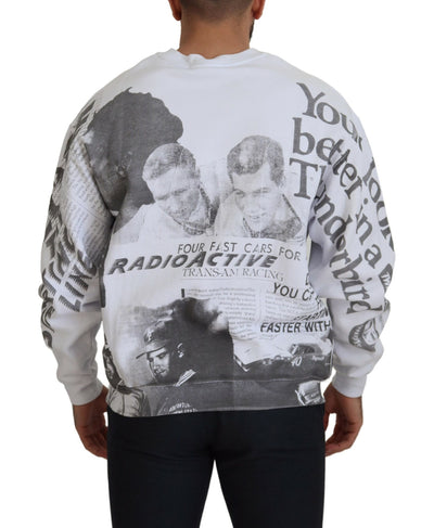 MSGM White Cotton Crewneck Pullover Sweatshirt Sweater