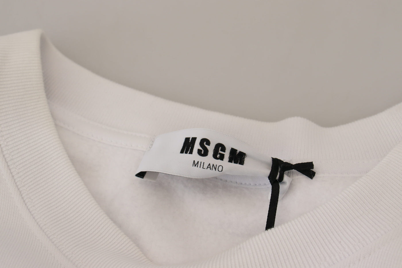 MSGM White Cotton Crewneck Pullover Sweatshirt Sweater