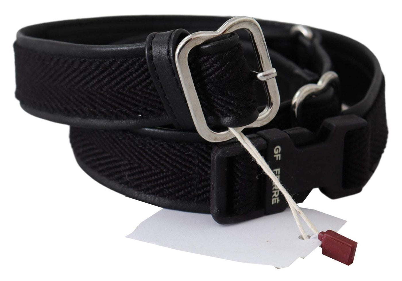 GF Ferre Black Leather Silver Chrome Metal Buckle Belt #women, 80 cm / 32 Inches, Accessories - New Arrivals, Belts - Women - Accessories, Black, feed-agegroup-adult, feed-color-black, feed-gender-female, GF Ferre at SEYMAYKA