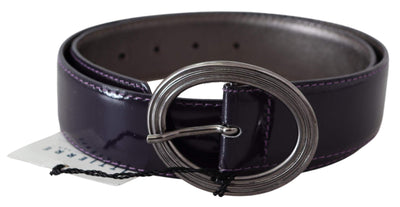Exte Purple Silver Oval Metal Buckle Waist Leather Belt #women, 85 cm / 34 Inches, Accessories - New Arrivals, Belts - Women - Accessories, Exte, feed-agegroup-adult, feed-color-purple, feed-gender-female, Purple at SEYMAYKA