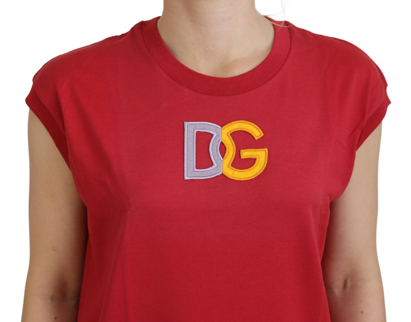 Red Cotton DG Logo Tank Top T-shirt