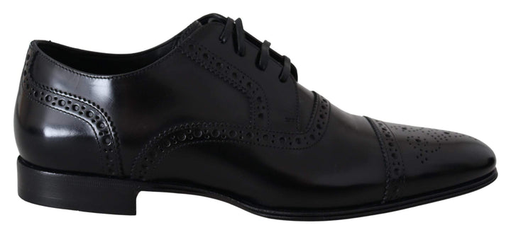 Dolce & Gabbana Black Leather Men Derby Formal Loafers Shoes #men, Black, Dolce & Gabbana, EU39/US6, feed-agegroup-adult, feed-color-Black, feed-gender-male, Formal - Men - Shoes at SEYMAYKA