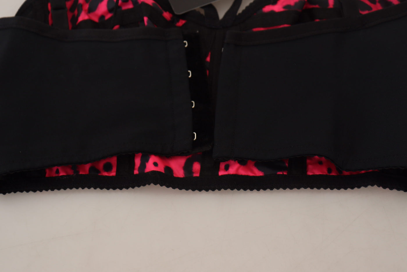 Dolce & Gabbana Pink Leopard Print Cropped Bustier Corset Top