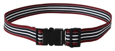 Costume National Maroon Black Stripe Silver Black Buckle Belt #women, 100 cm / 40 Inches, Accessories - New Arrivals, Belts - Women - Accessories, Black, Costume National, feed-agegroup-adult, feed-color-black, feed-gender-female at SEYMAYKA