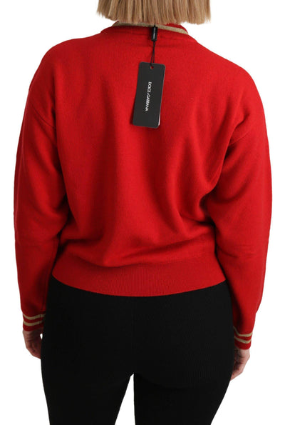 Dolce & Gabbana Red Knitted Cashmere Cartoon Top Sweater #women, Brand_Dolce & Gabbana, Catch, Dolce & Gabbana, feed-agegroup-adult, feed-color-red, feed-gender-female, feed-size-IT38|XS, feed-size-IT40|S, feed-size-IT42|M, Gender_Women, IT38|XS, IT40|S, IT42|M, IT44|L, Kogan, Red, Sweaters - Women - Clothing, Women - New Arrivals at SEYMAYKA