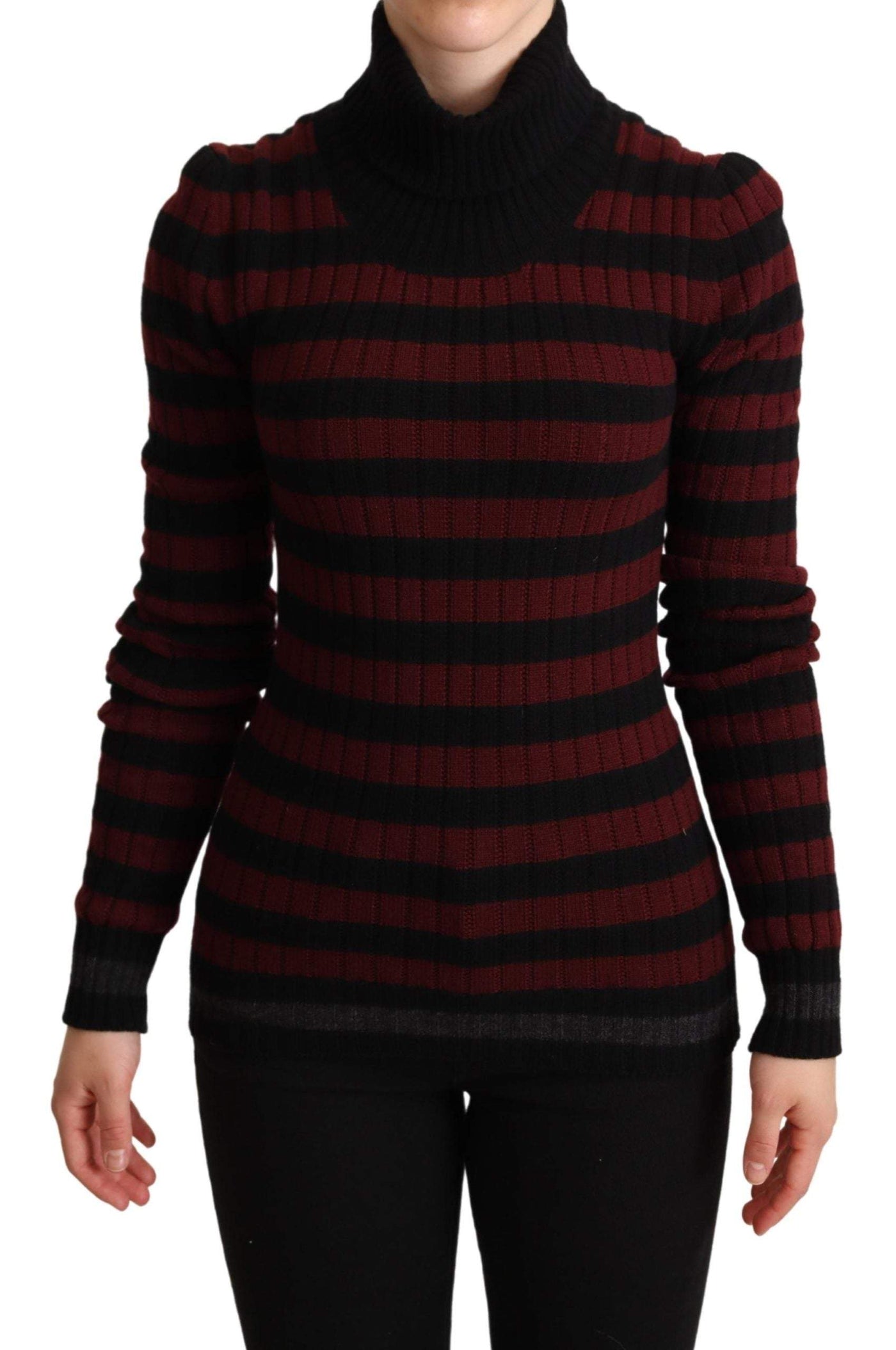 Dolce & Gabbana Black Red Striped Wool Pullover Sweater Dolce & Gabbana, feed-agegroup-adult, feed-color-Red, feed-gender-female, IT40|S, Red, Sweaters - Women - Clothing at SEYMAYKA