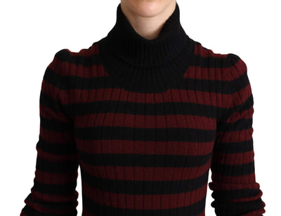 Dolce & Gabbana Black Red Striped Wool Pullover Sweater Dolce & Gabbana, feed-agegroup-adult, feed-color-Red, feed-gender-female, IT40|S, Red, Sweaters - Women - Clothing at SEYMAYKA