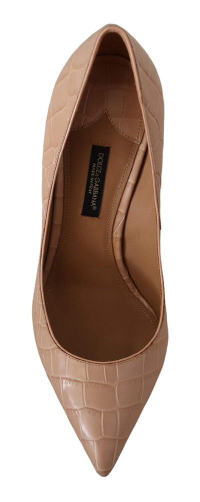Dolce & Gabbana Beige Leather Bellucci Heels Pumps Beige, Dolce & Gabbana, EU36.5/US6, EU36/US5.5, EU37.5/US7, EU38.5/US8, EU38/US7.5, EU39.5/US9, EU40.5/US10, feed-1, Pumps - Women - Shoes at SEYMAYKA