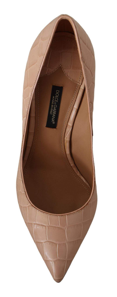 Dolce & Gabbana Beige Leather Bellucci Heels Pumps Beige, Dolce & Gabbana, EU36.5/US6, EU36/US5.5, EU37.5/US7, EU38.5/US8, EU38/US7.5, EU39.5/US9, EU40.5/US10, feed-1, Pumps - Women - Shoes at SEYMAYKA