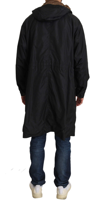 Dolce & Gabbana  Black Brown Hooded Reversible Raincoat #men, Black, Brand_Dolce & Gabbana, Catch, Dolce & Gabbana, feed-agegroup-adult, feed-color-black, feed-gender-male, feed-size-IT46 | S, Gender_Men, IT46 | S, Jackets - Men - Clothing, Kogan, Men - New Arrivals at SEYMAYKA
