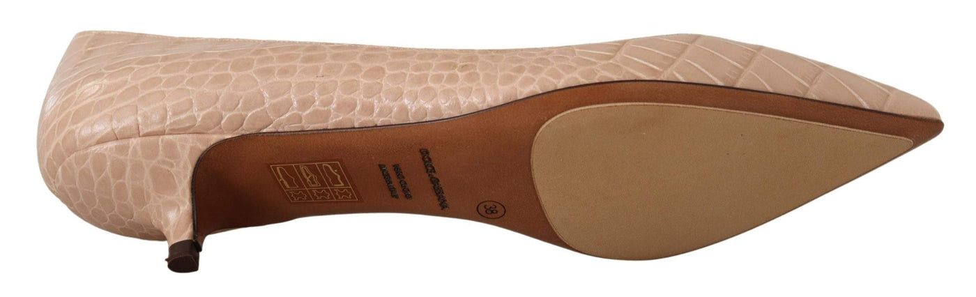Dolce & Gabbana Beige Leather Kitten Heels Pumps Beige, Dolce & Gabbana, EU36.5/US6, EU36/US5.5, EU37.5/US7, EU37/US6.5, EU38.5/US8, EU38/US7.5, EU39.5/US9, EU39/US8.5, EU40/US9.5, feed-1, Pumps - Women - Shoes at SEYMAYKA