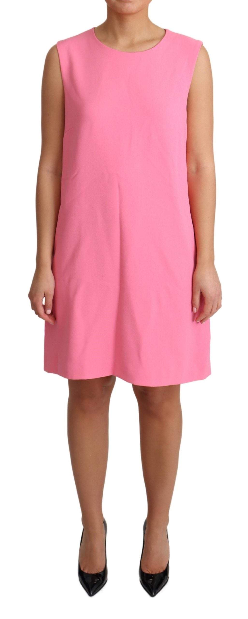 Dolce & Gabbana Pink Shift Sleeveless Knee Length Dress Dolce & Gabbana, Dresses - Women - Clothing, feed-1, IT44|L, Pink, Women - New Arrivals at SEYMAYKA